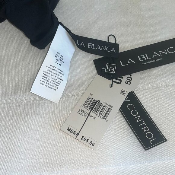 NWT La Blanca Tummy Control Island Goddess Swim Shorts in Black Size 14 - Picture 4 of 4